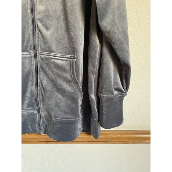 OFFLINE by Aerie Gray Full Zip Velour Hoodie Sweatshirt Size XL - Picture 4 of 7